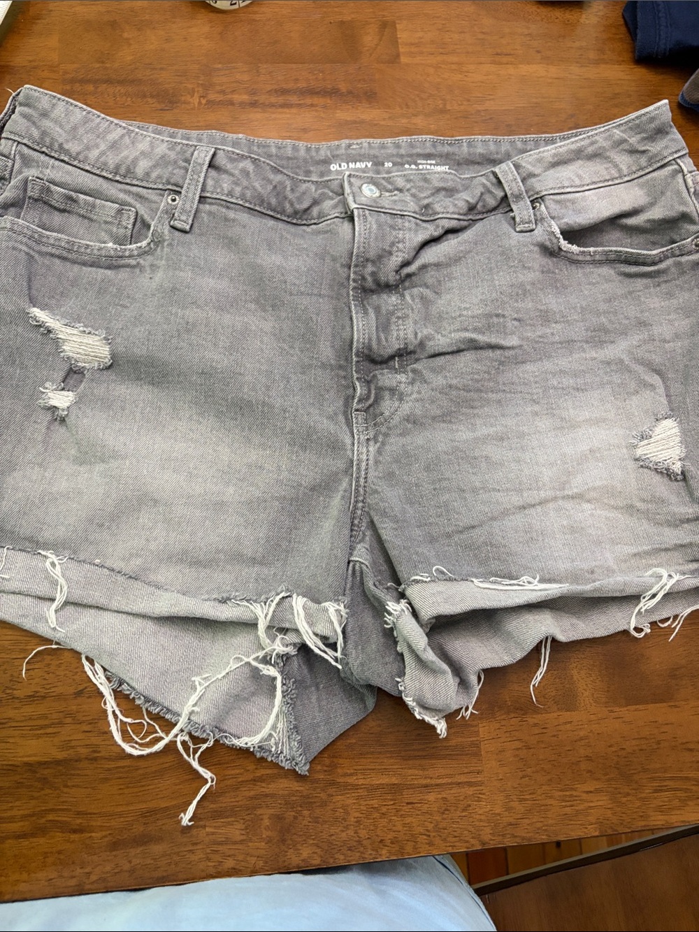 Old Navy Gray Distressed Denim Cutoff Shorts